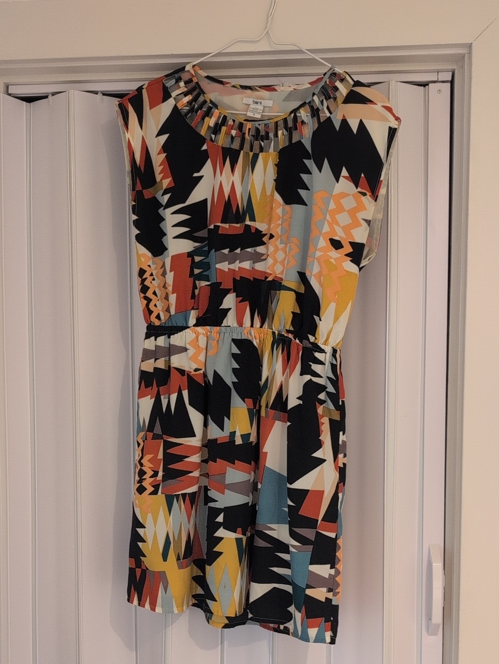 Bar III Black Multi-Pattern Sleeveless Dress